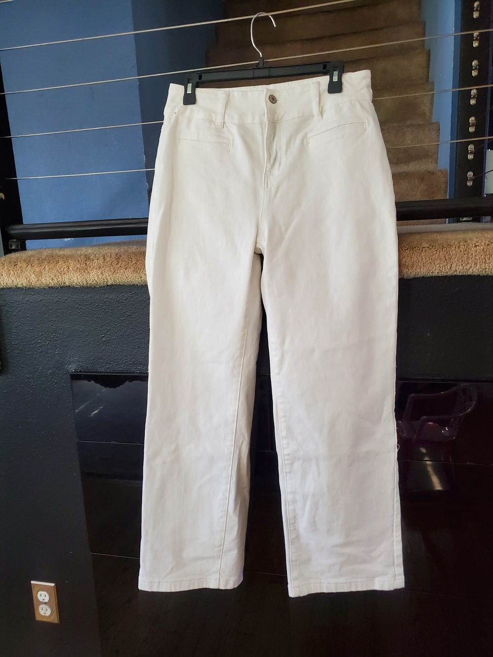 Classic Straight-Leg White Jeans